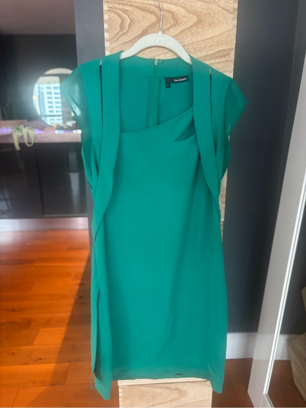 The Kooples Emerald Green Draped Sheath Mini Dress